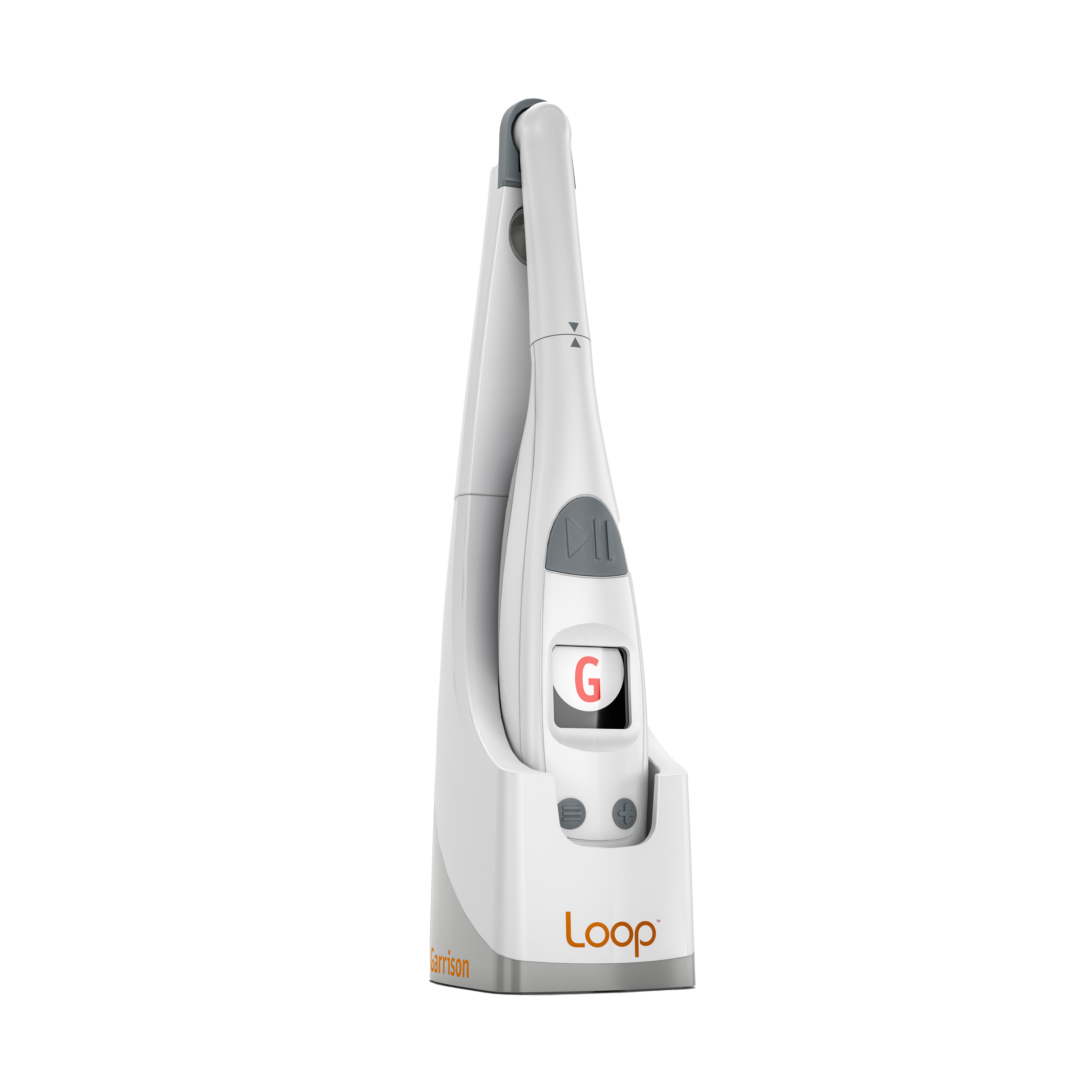 Loop Smart LED Curing Light by Garrison Dental - Base and Light together HERO Shot Transparent